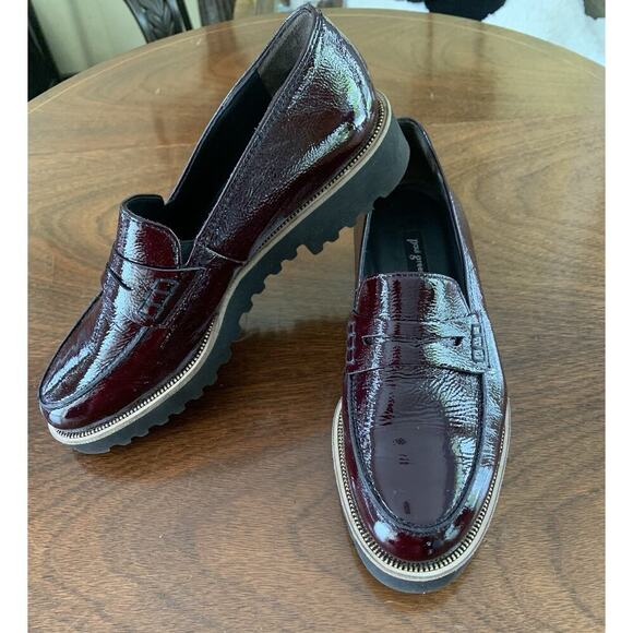 Paul Green Natasha Patent Leather Penny Loafer Dark Burgundy Size 5.5 money - Picture 1 of 14